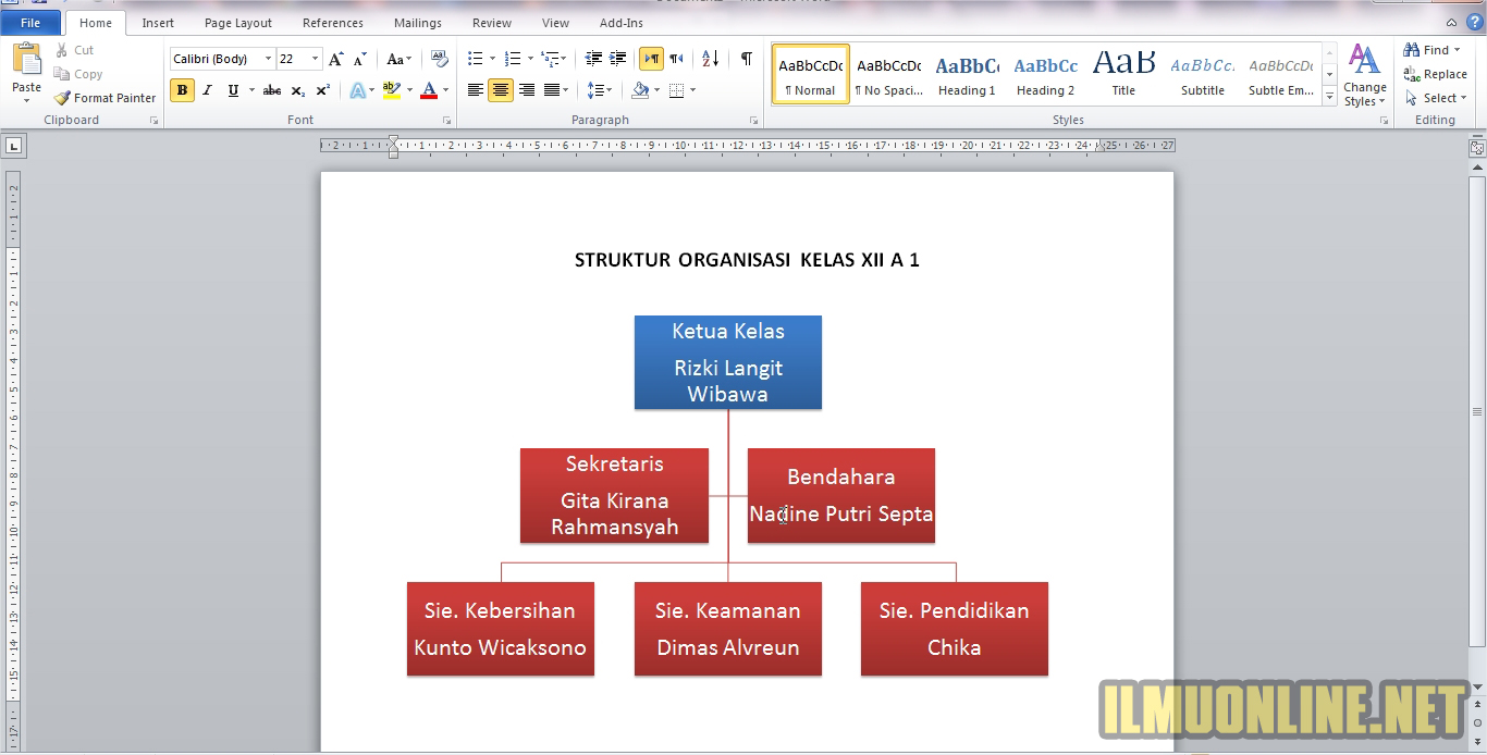 Detail Gambar Struktur Pengurus Kelas Nomer 39