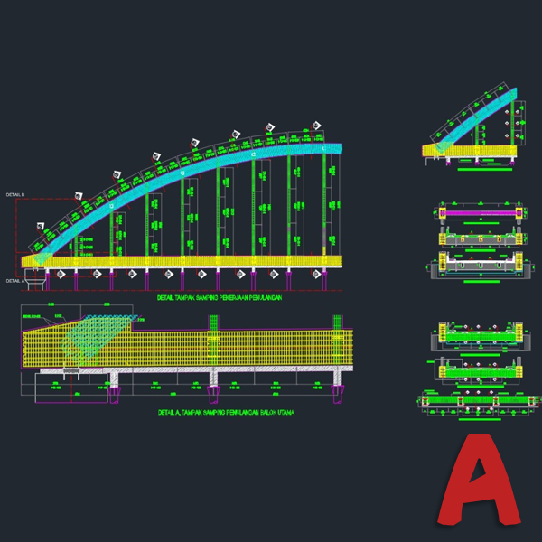 Detail Gambar Struktur Penulangan Jembatan Nomer 8