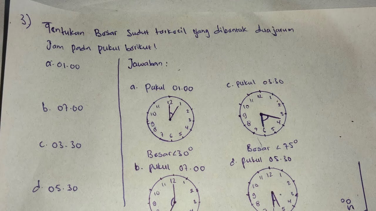 Detail Gambar Sudut Pada Jarum Jam Nomer 20