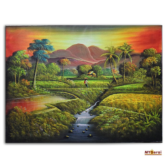 Detail Gambar Sunset Di Gunung Pemandangan Sawah Nomer 24