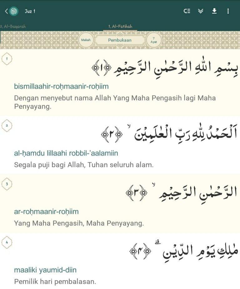 Detail Gambar Surat Alfatihah Dan Terjemah Nomer 4