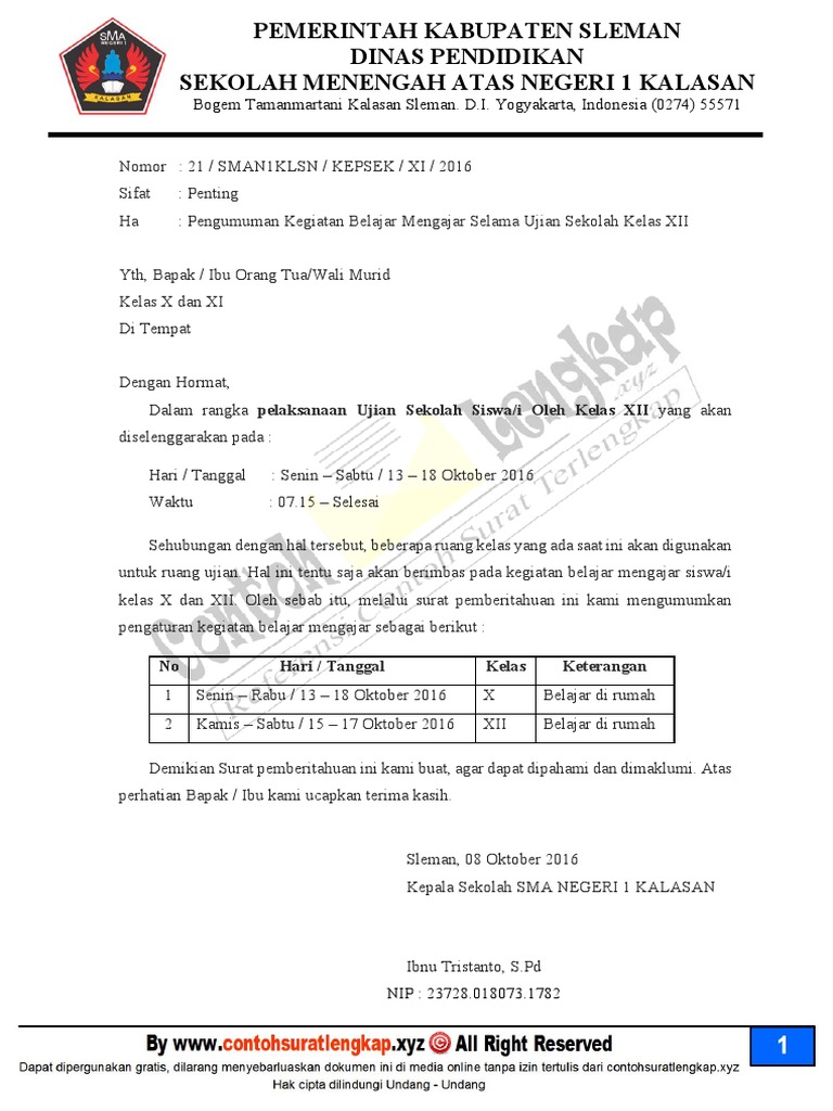 Detail Gambar Surat Dinas Gambar Surat Dinas Sekolah Nomer 56