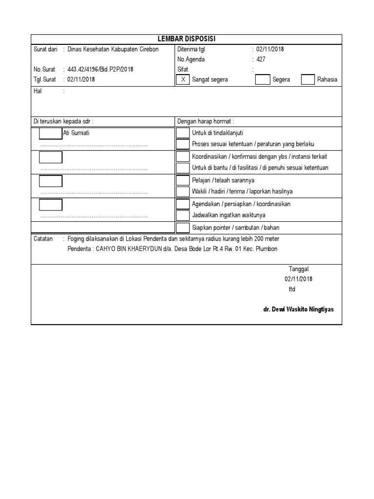 Detail Gambar Surat Disposisi Nomer 2