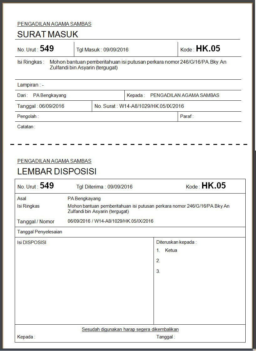 Detail Gambar Surat Disposisi Nomer 23