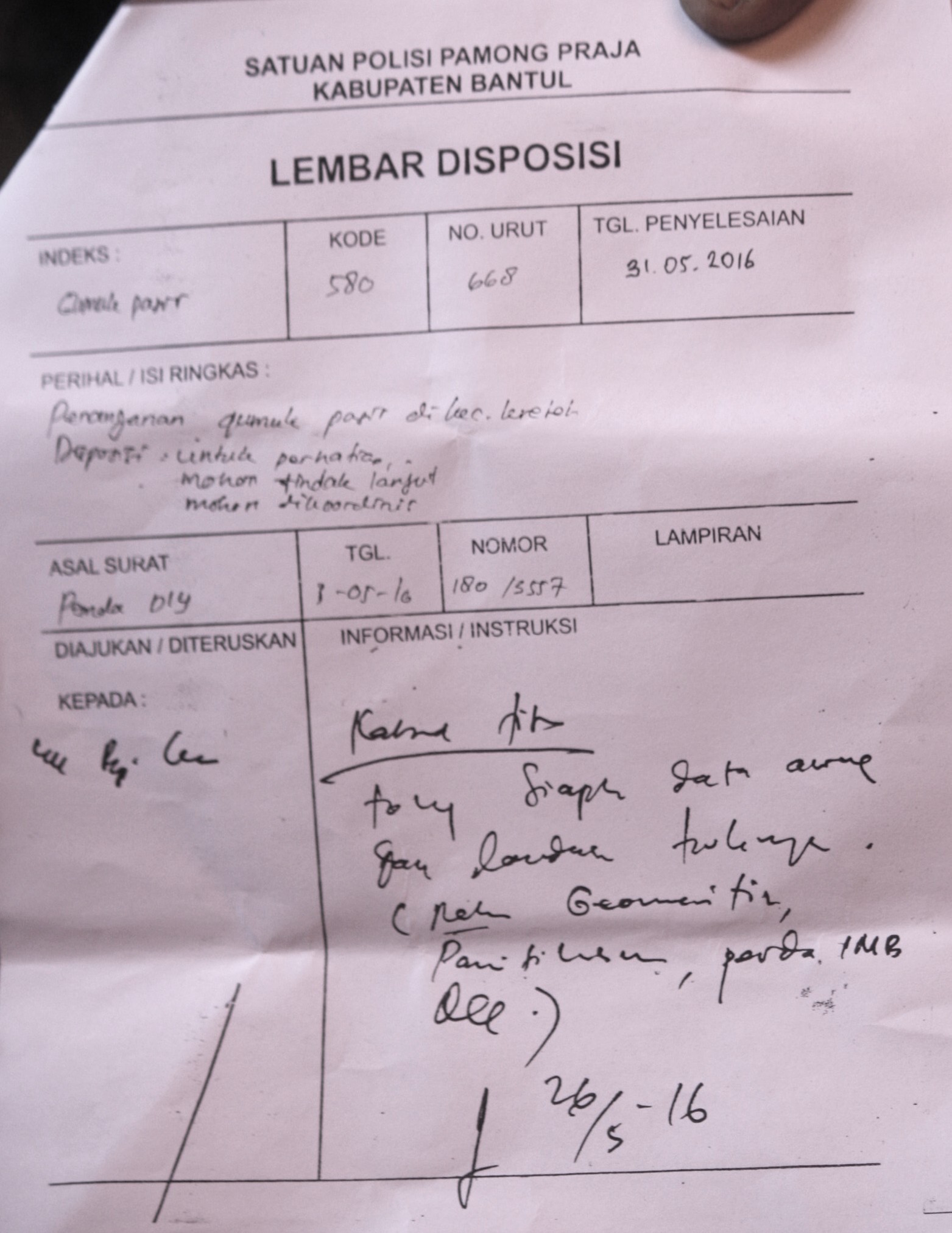 Detail Gambar Surat Disposisi Nomer 29