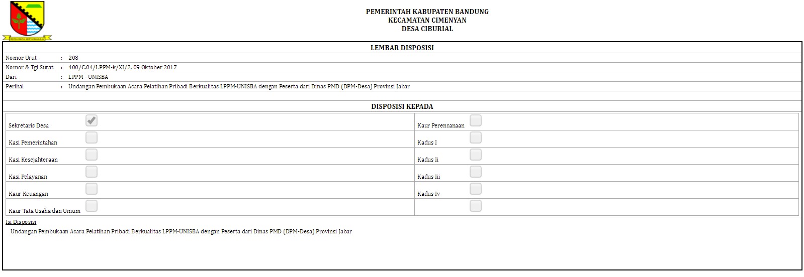 Detail Gambar Surat Disposisi Nomer 36