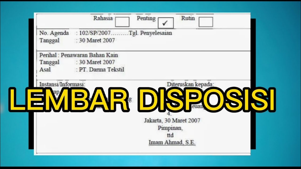 Detail Gambar Surat Disposisi Nomer 41