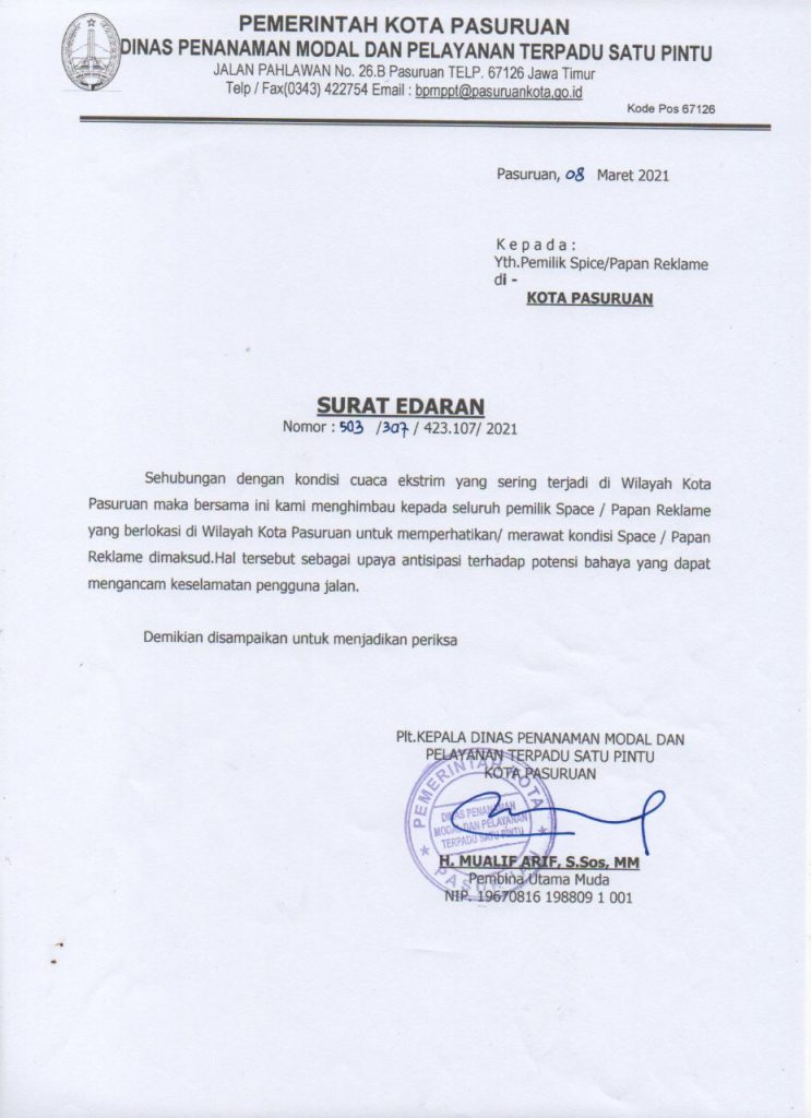 Detail Gambar Surat Edaran Nomer 21