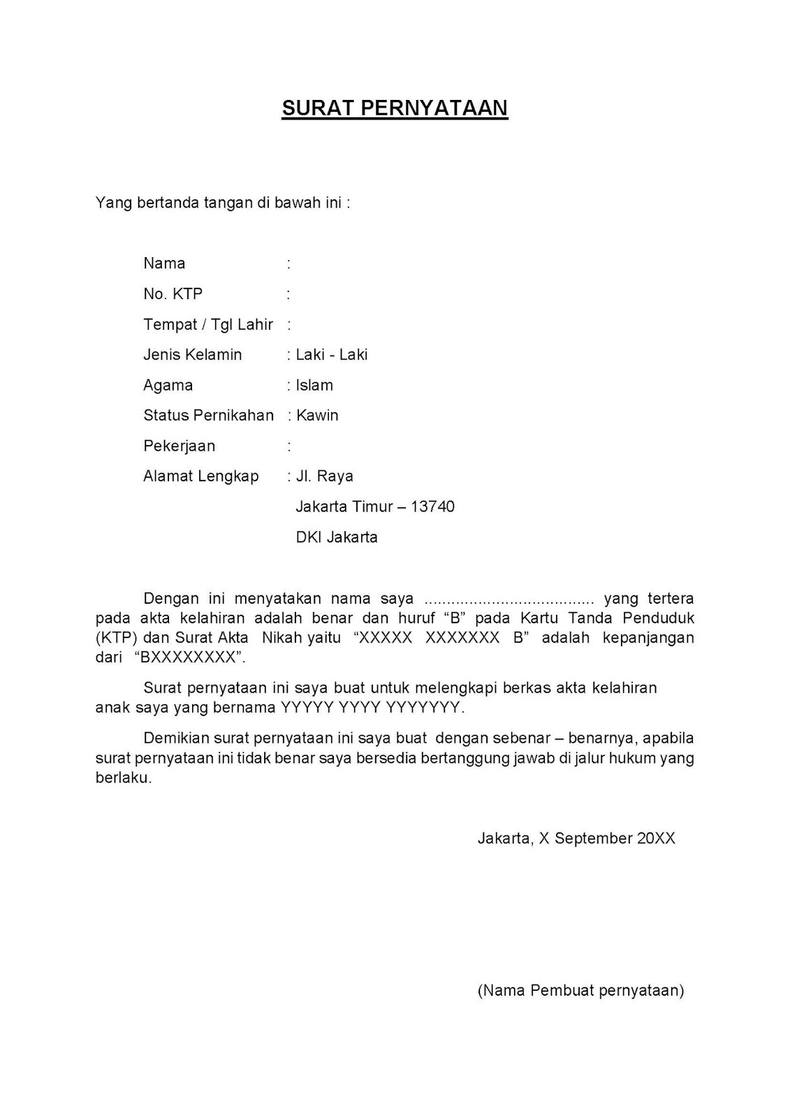 Detail Gambar Surat Keterangan Lagir Nomer 47