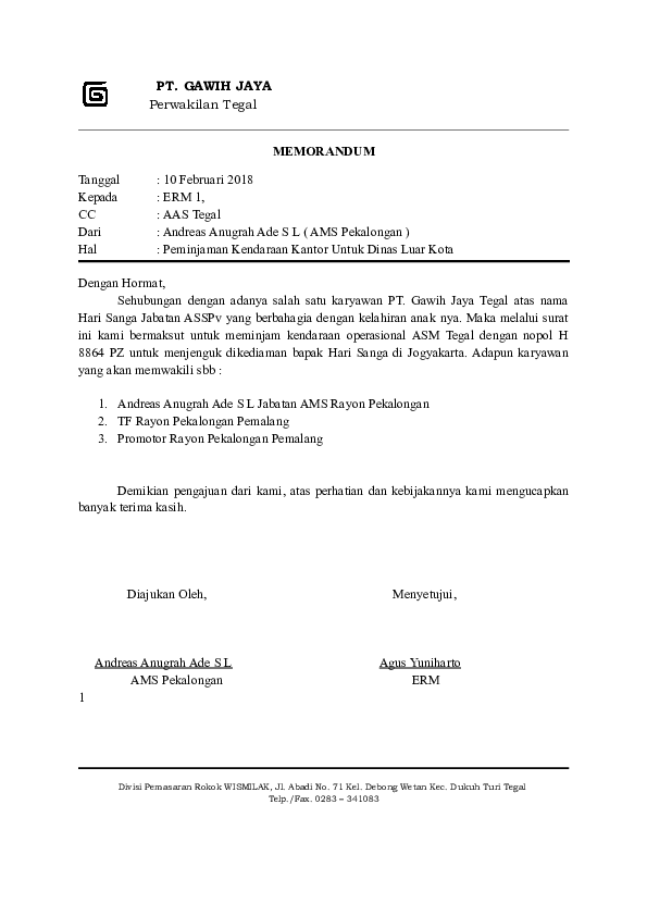 Detail Gambar Surat Memorandum Nomer 45