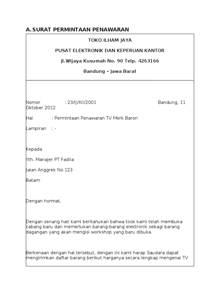 Detail Gambar Surat Niaga Nomer 35