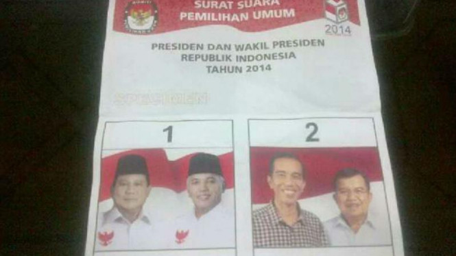 Detail Gambar Surat Suara Pilpres 2014 Nomer 14