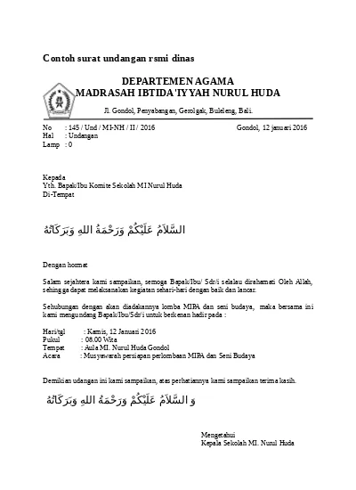 Detail Gambar Surat Undangan Resmi Nomer 48