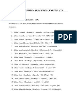 Detail Gambar Tabel Nama Kabinet Semua Era Presiden Ri Nomer 38