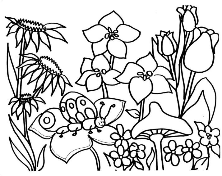 Detail Gambar Taman Bunga Kartun Hitam Putih Nomer 2