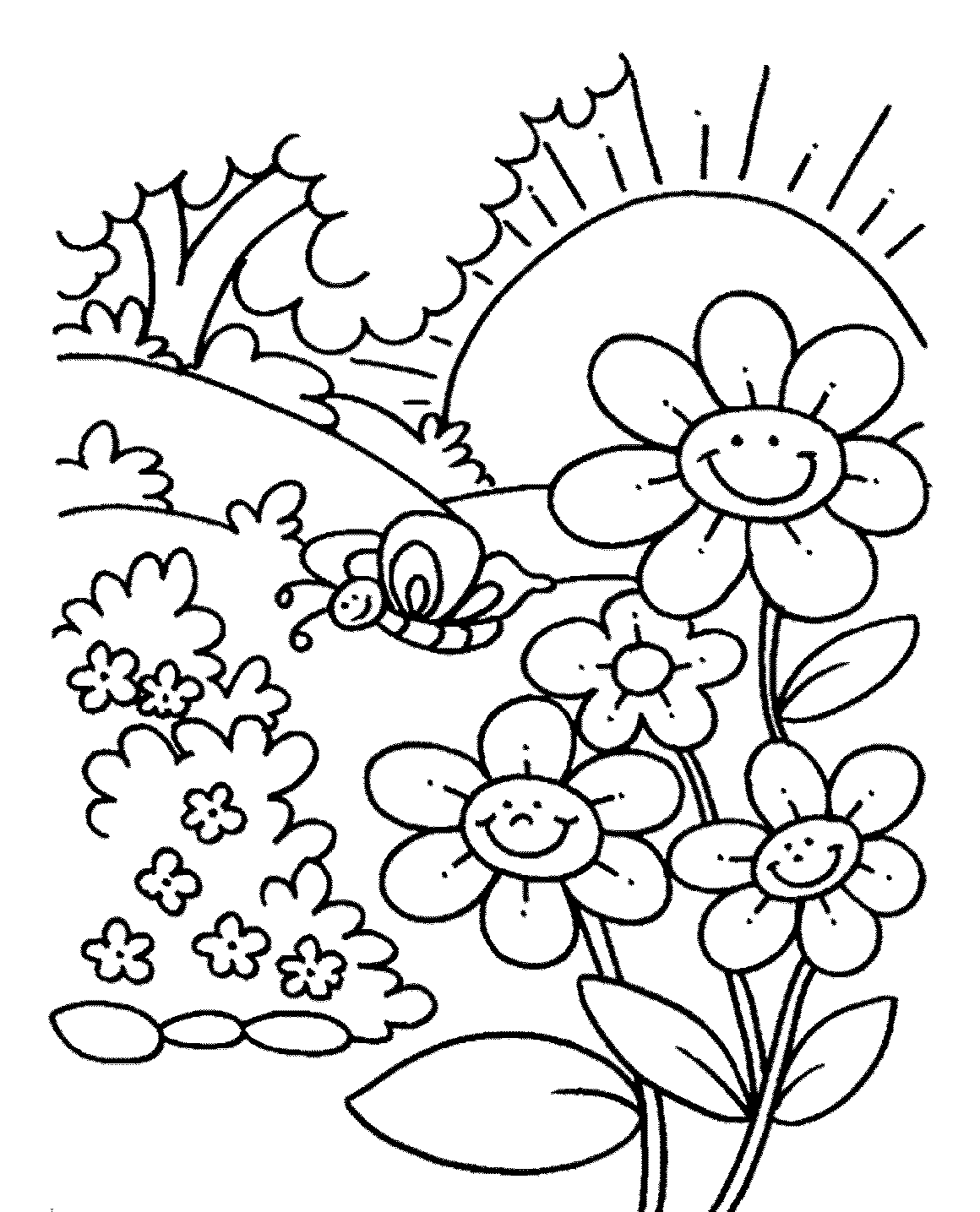Detail Gambar Taman Bunga Untuk Diwarnai Nomer 4