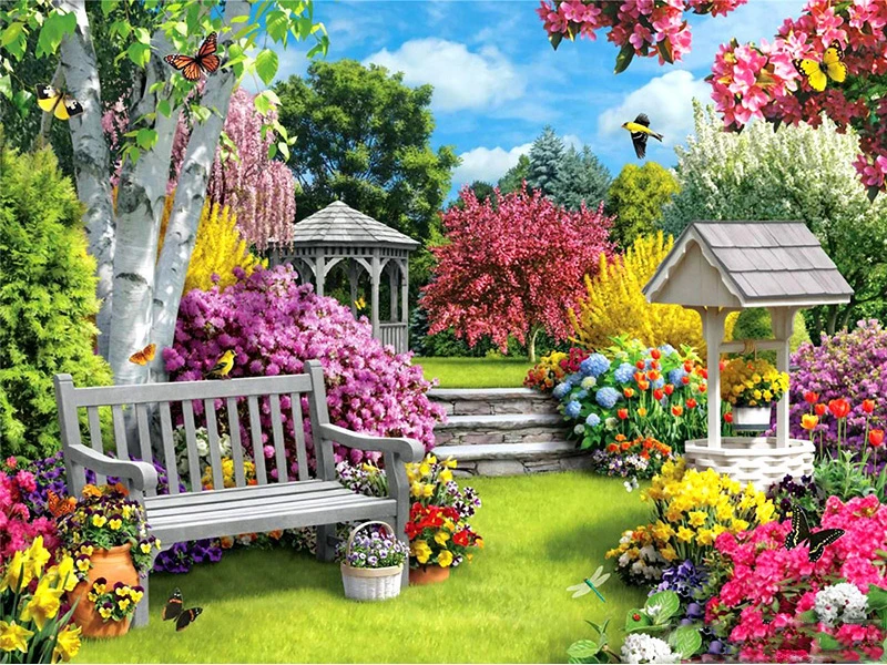 Detail Gambar Taman Bunga Yang Indah Lukisan Nomer 49
