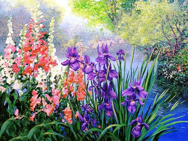 Detail Gambar Taman Bunga Yang Indah Lukisan Nomer 8