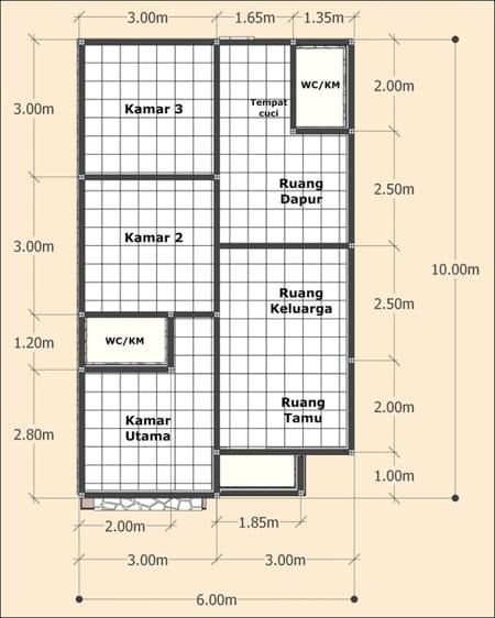 Detail Denah Rumah Sederhana Nomer 14