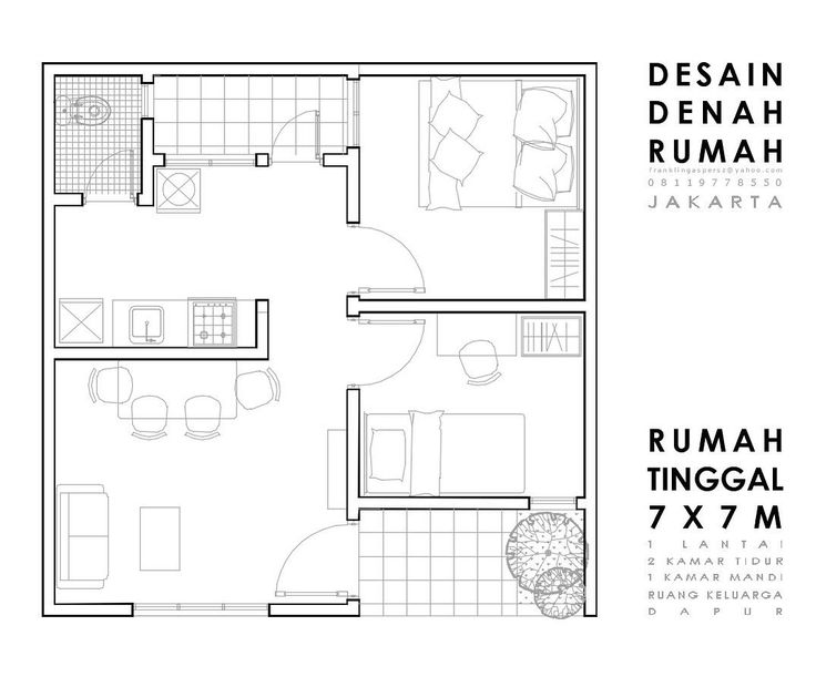 Detail Denah Rumah Tinggal Nomer 46