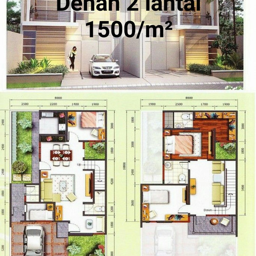 Detail Denah Rumah Tingkat Nomer 35