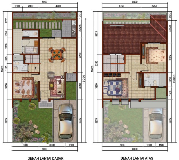 Detail Denah Rumah Tingkat Nomer 5