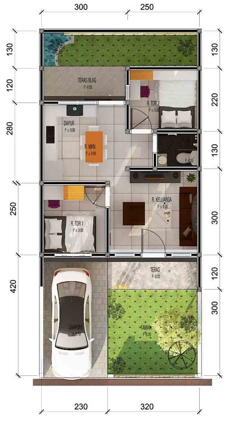 Detail Denah Rumah Type 36 Nomer 22