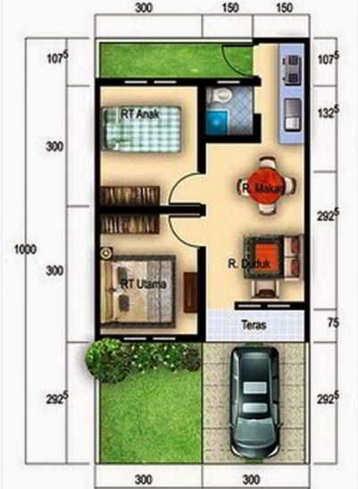 Detail Denah Rumah Type 36 Minimalis Nomer 16