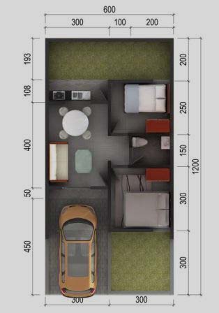 Detail Denah Rumah Type 36 Minimalis Nomer 47