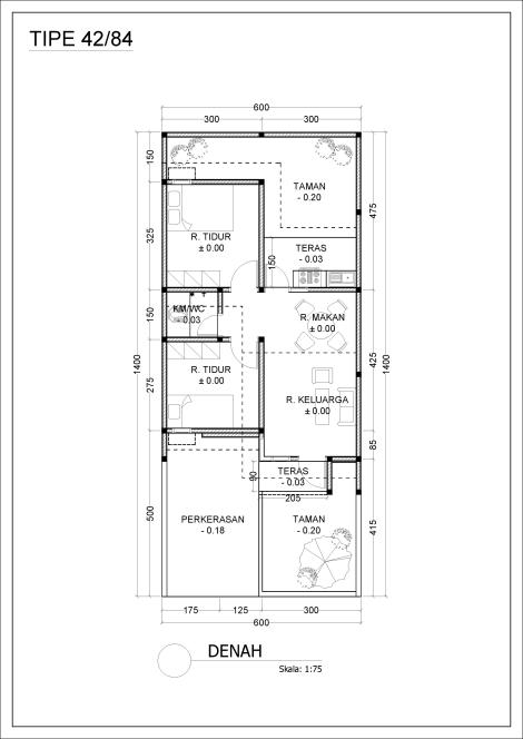 Detail Denah Rumah Type 42 Nomer 5