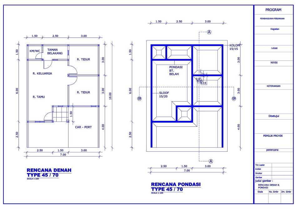 Detail Denah Rumah Type 45 Nomer 36