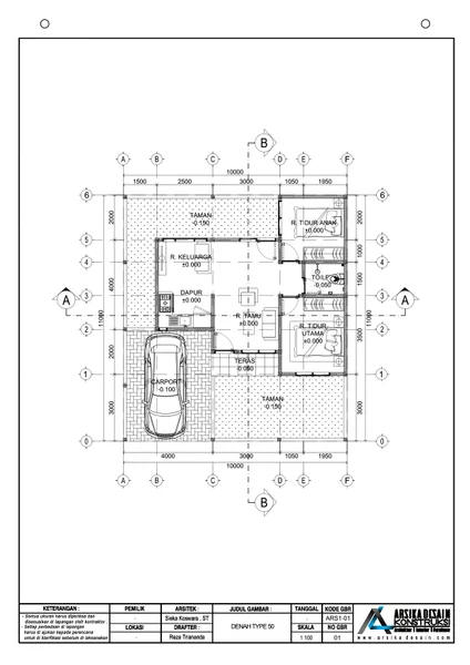 Detail Denah Rumah Type 50 Nomer 18