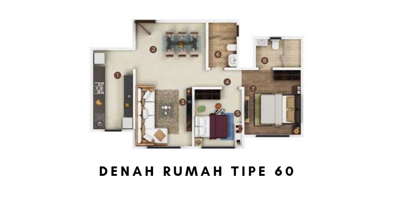 Detail Denah Rumah Type 60 Nomer 41