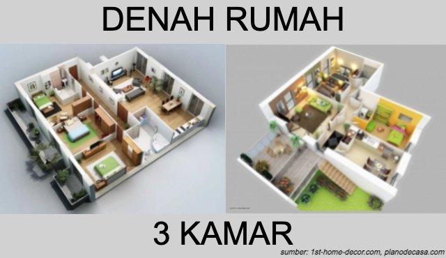 Detail Denah Rumah Ukuran 12x12 Kamar 3 Tambah Garasi Sama Warung Nomer 6