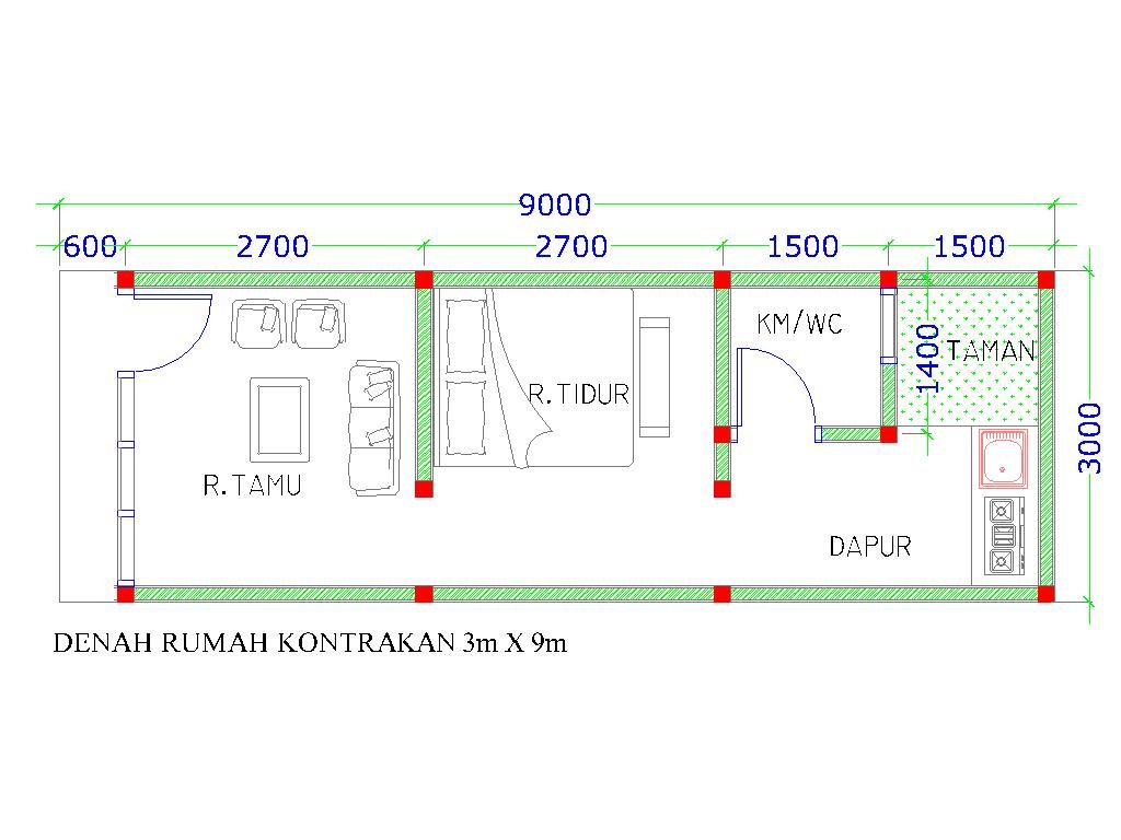 Detail Denah Rumah Ukuran 3x10m Nomer 27