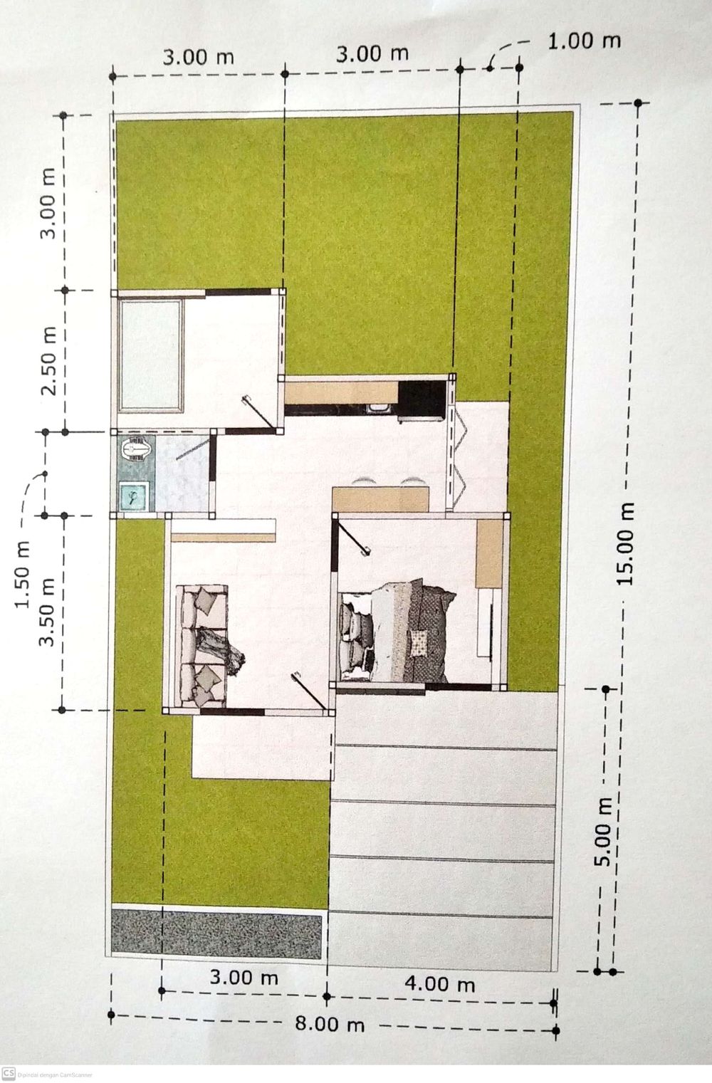 Download Denah Rumah Ukuran 3x10m Nomer 50