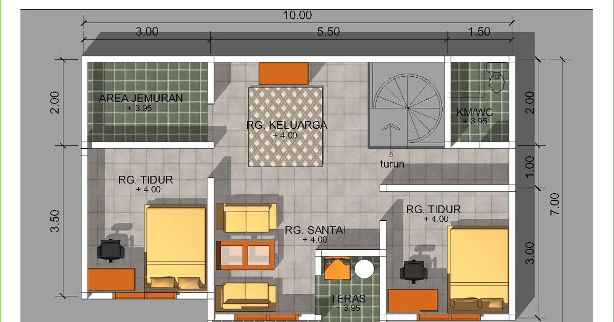 Denah Rumah Ukuran 8x11 Meter - KibrisPDR