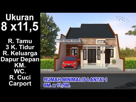 Detail Denah Rumah Ukuran 8x11 Meter Nomer 6