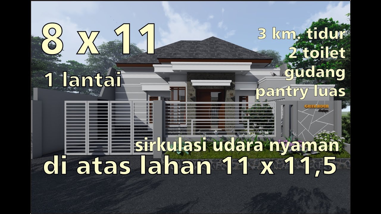 Detail Denah Rumah Ukuran 8x11 Meter Nomer 9