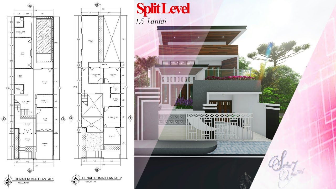 Detail Denah Split Level Nomer 3
