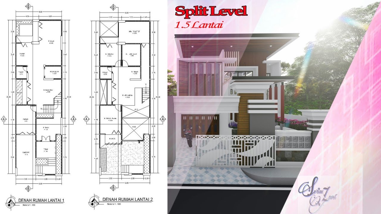 Detail Denah Split Level Nomer 5