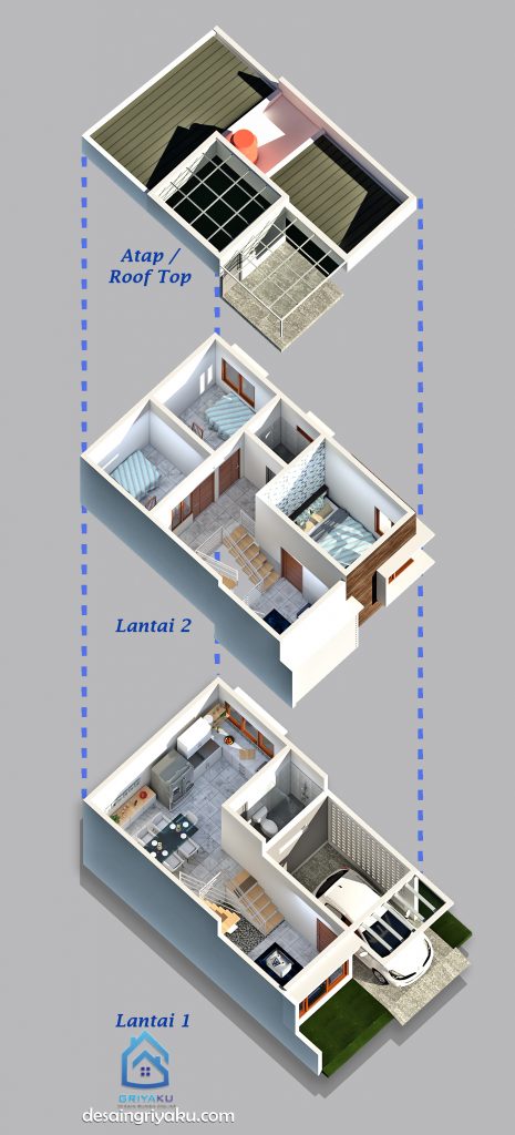 Detail Denah Split Level Nomer 39