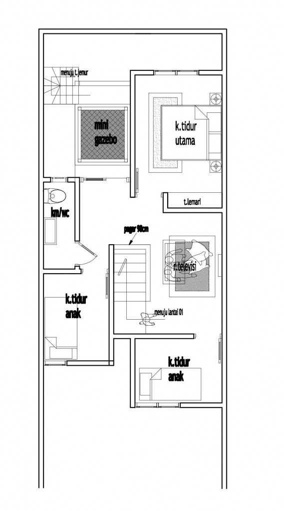 Detail Denah Split Level Nomer 7