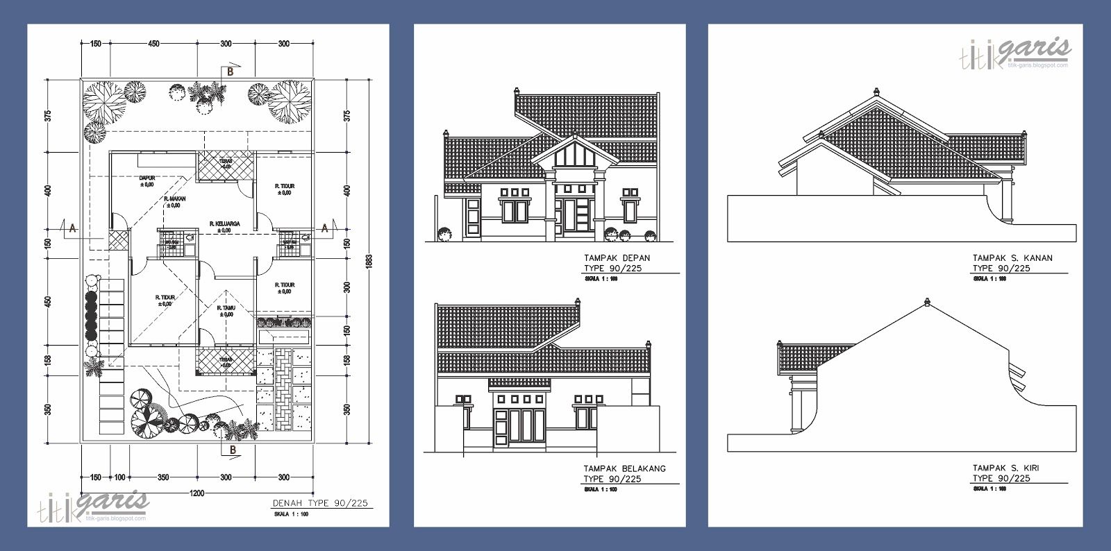 Detail Denah Tampak Rumah Nomer 4