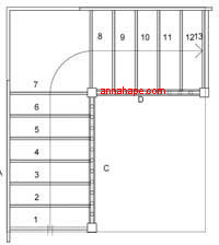 Detail Denah Tangga Rumah 2 Lantai Nomer 29