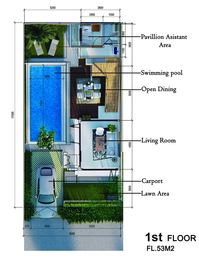 Detail Denah Villa Bali Nomer 3