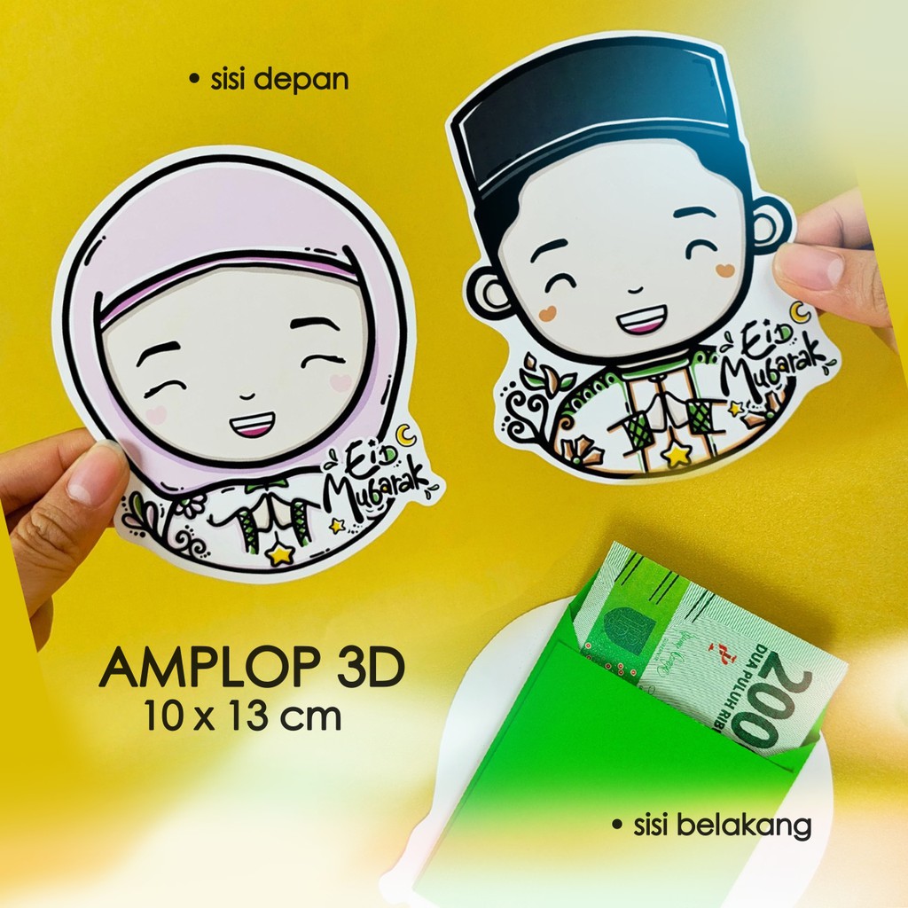 Detail Desain Amplop Lebaran Karakter Nomer 18