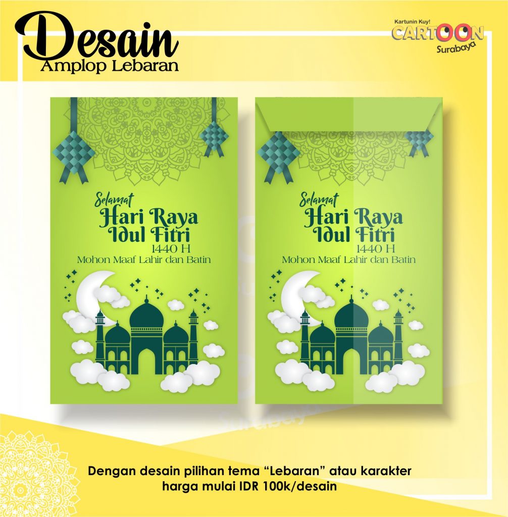 Detail Desain Amplop Lebaran Karakter Nomer 24