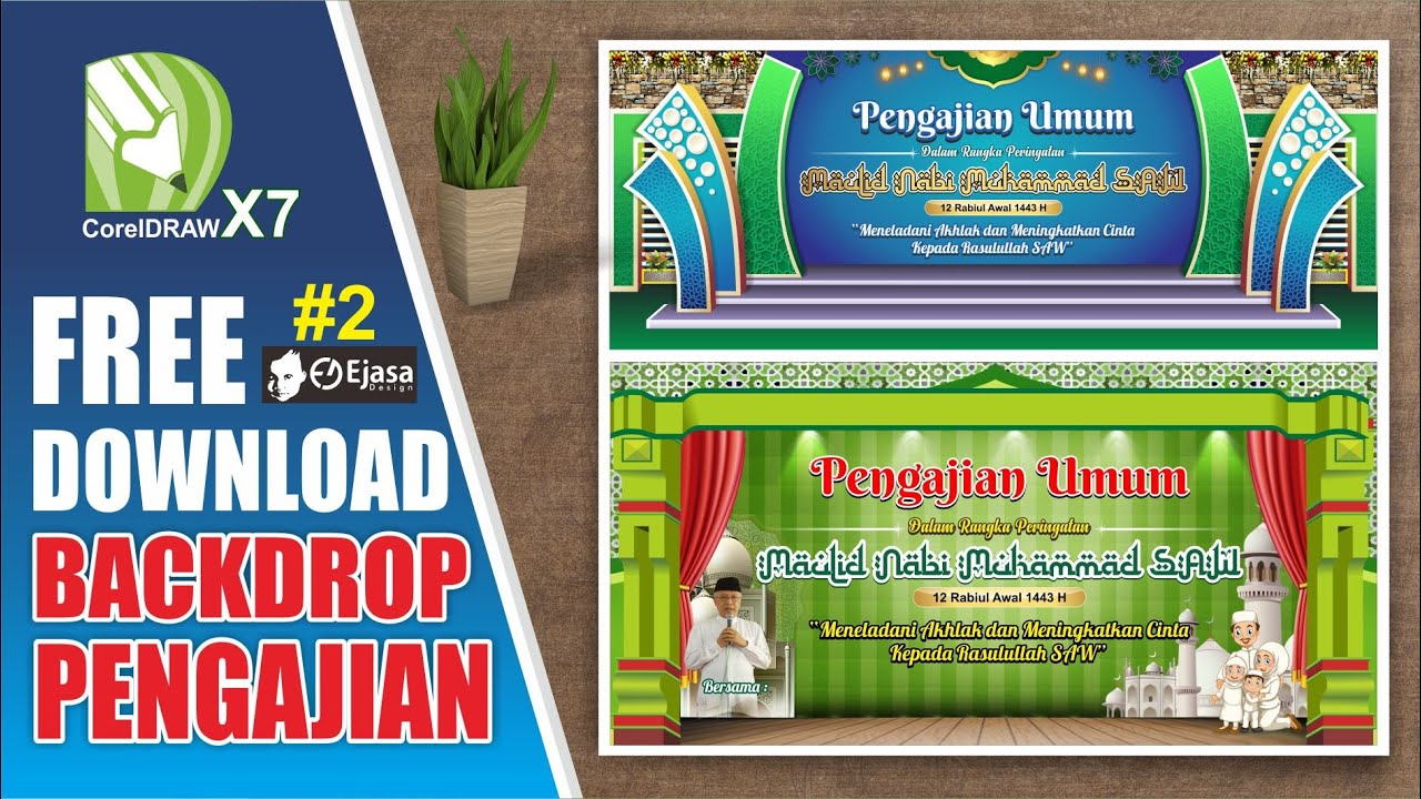 Detail Desain Backdrop Pengajian Cdr Nomer 37