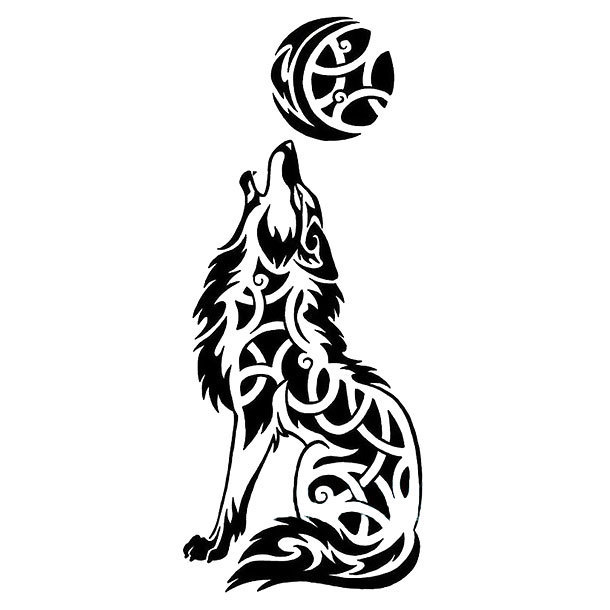 Detail Geometric Wolf Howling Nomer 12